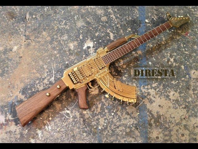 Playing an AK-47 Guitar