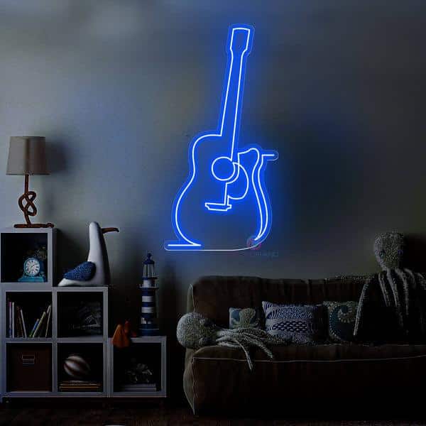 Live Music Guitar Neon Sign