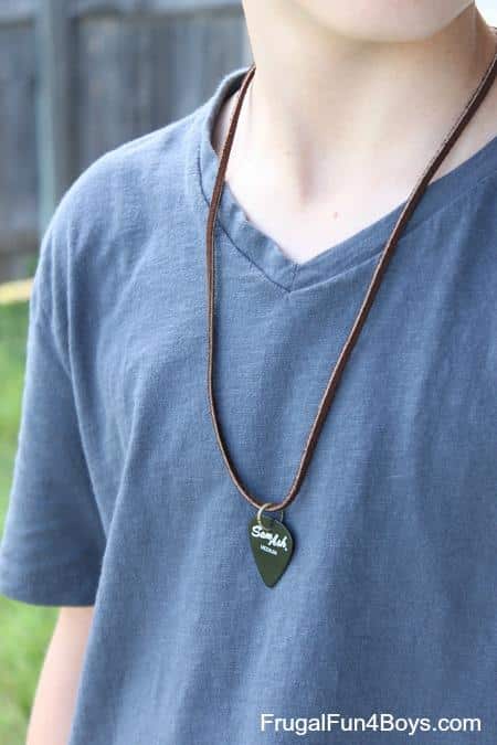 Transforming a Guitar Pick into a Necklace