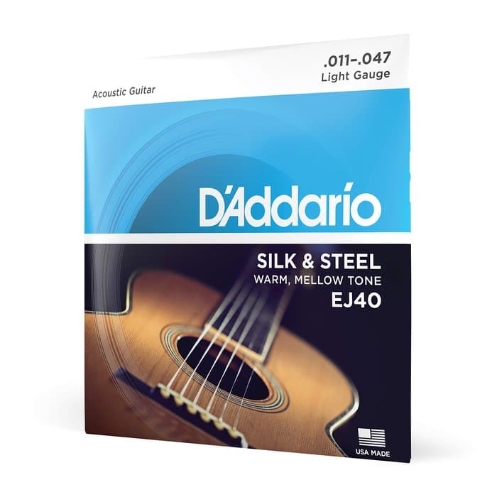 Amazon.com: D'Addario Acoustic Guitar Strings, Silk & Steel, EJ40, Light Gauge 11-47, 6-String Set, Pack of 1 : Musical Instruments