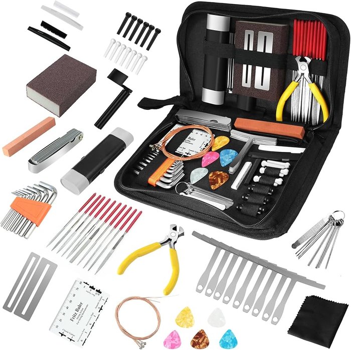 79Pcs Guitar Maintenance Kit - Complete Setup & Repair Tools for Guitar, Ukulele, Bass, Mandolin, Banjo - Ideal Gifts for Musicians