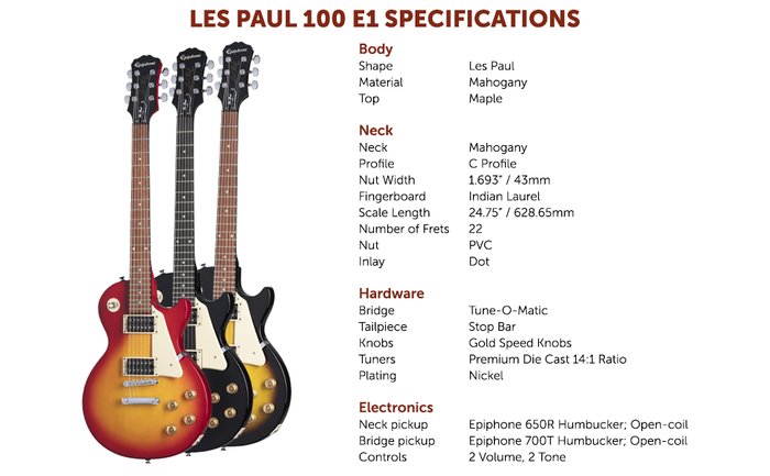 Amazon.com: Epiphone Les Paul-100, Heritage Cherryburst : Musical Instruments