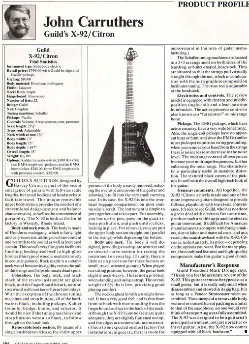 Guild X92 Citron Breakaway | GAD's Ramblings