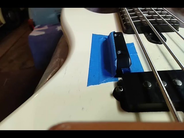 Thumb rest install on a bass guitar correct position - YouTube