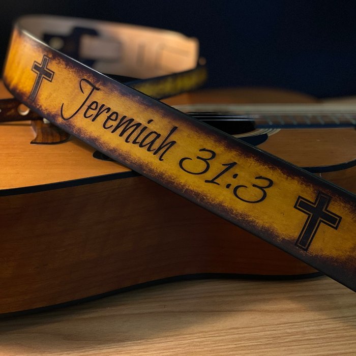 Custom Guitar Strap With Favorite Scripture and Crosses Great for Christian Guitarist and Graduation or Easter Gift, Worship, Musician - Etsy