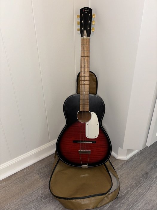 Vintage KINGSTON Acoustic Parlor Guitar, Excellent Condition! Red ...