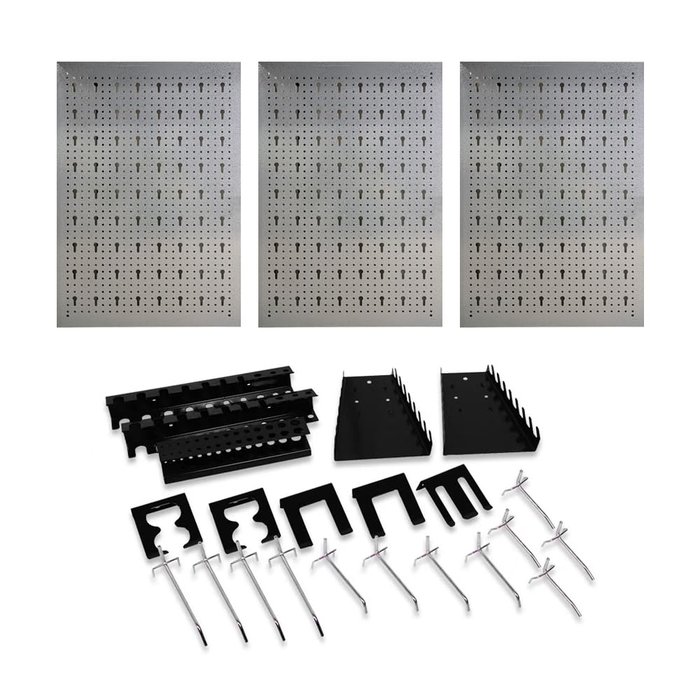 Amazon.com: JZD Metal Wall Mount Pegboards, Steel Tools Organizer ...