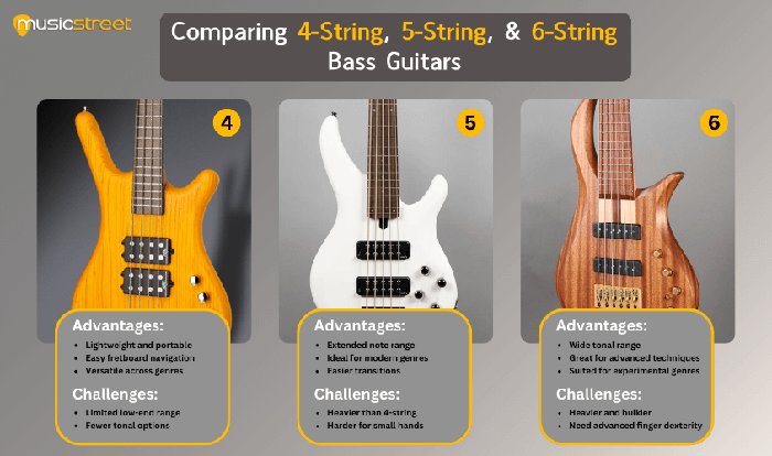 4-String vs. 5-String vs. 6-String Bass Guitars Explained ...