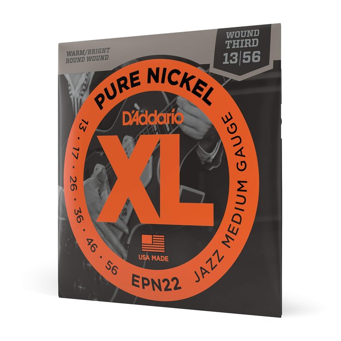 Amazon.com: D'Addario Guitar Strings - XL Pure Nickel Electric Guitar Strings - Round Wound - Warm, Bright, Vintage Sound - EPN22 - Jazz Medium, 13-56