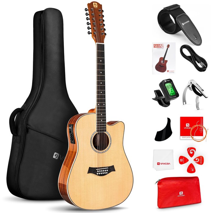 Amazon.com: Vangoa 12 String Guitar, Acoustic Electric Guitar 12 Strings,  Spruce Top, Sapele Body, Bone Nut, Natural, Gloss : Musical Instruments