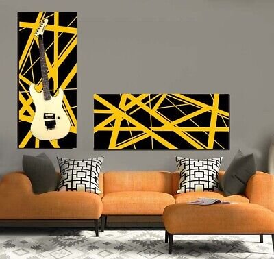 Wall Art Guitar Display Décor Panes Abstract Stripes Iconic Rock 80's 2275 | eBay