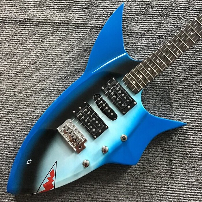 Custom Special Shark Shape Electric Guitar Tremolo Bridge Rosewood Fretboard