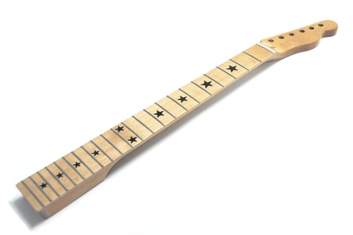 CLEAR GLOSS MAPLE 22 FRETS STARS TELECASTER NECK - Clandestine ...