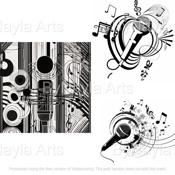 Modern Abstract Music Art Collection - Set of 22 (guitar, Violin ...