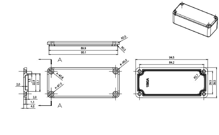 1590A Enclosure - CNC Pro - Bare Aluminum