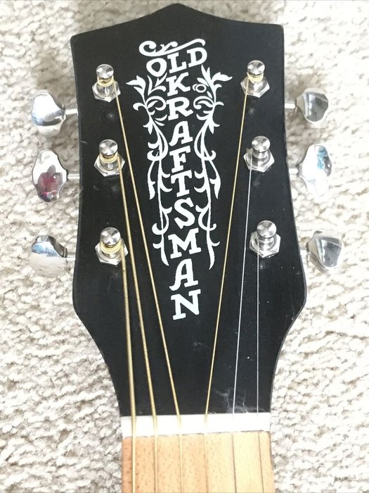 Old Kraftsman acoustic guitar, vintage, refurbished, new tuners, bridge,  frets
