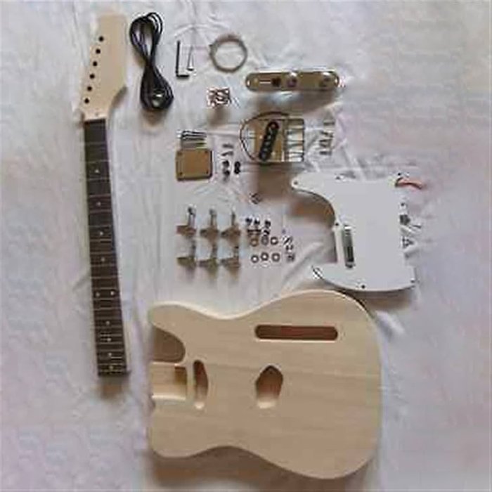 Electric Guitar Beginner Kits 22 Frets Electric Guitar Semi-Finished Unassembled Kits Basswood Body Rosewood Fingerboard