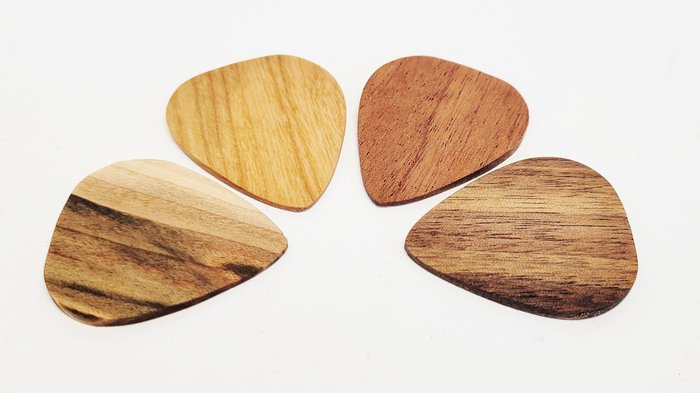 4pc Hand Made Wood Guitar Picks, Custom Wood Guitar Pick, Music ...