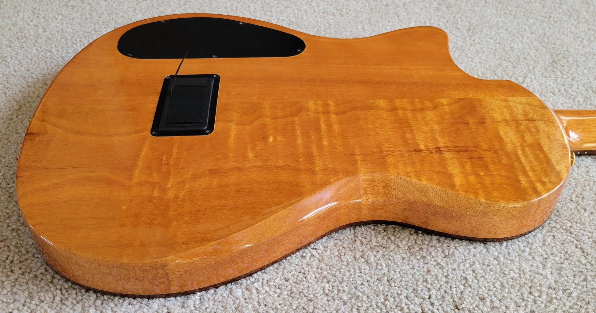 Cordoba Stage Nylon String Chambered Electric Guitar showcasing design features.