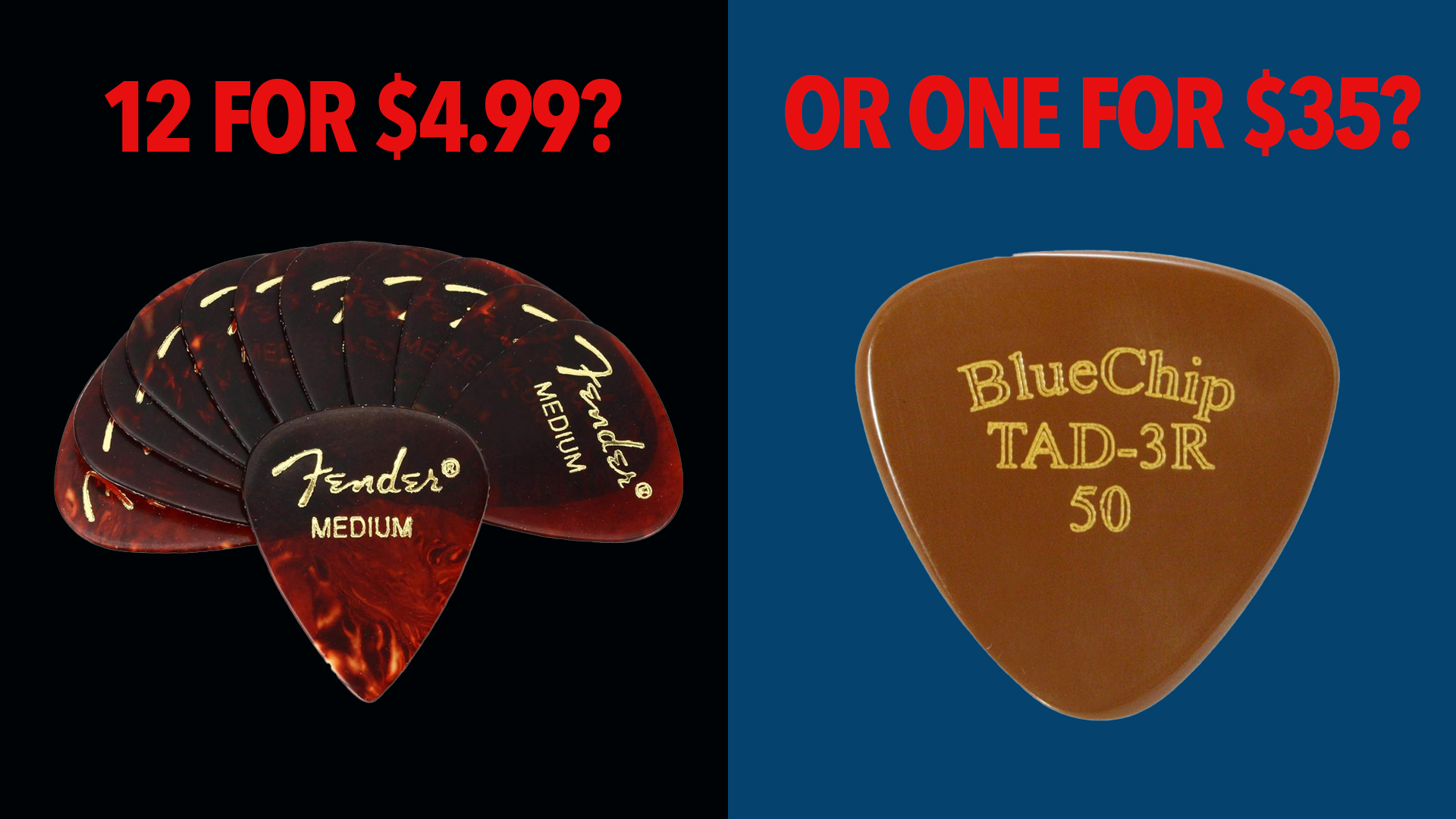 Guitarist considering the value of premium picks