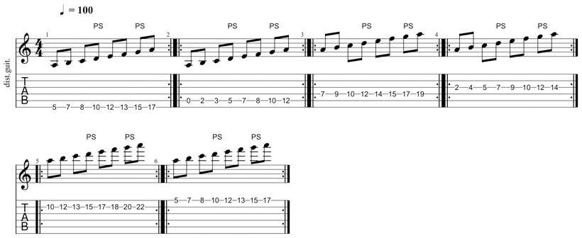 Fretboard exercises to improve finger movement and adaptability on fanned frets.