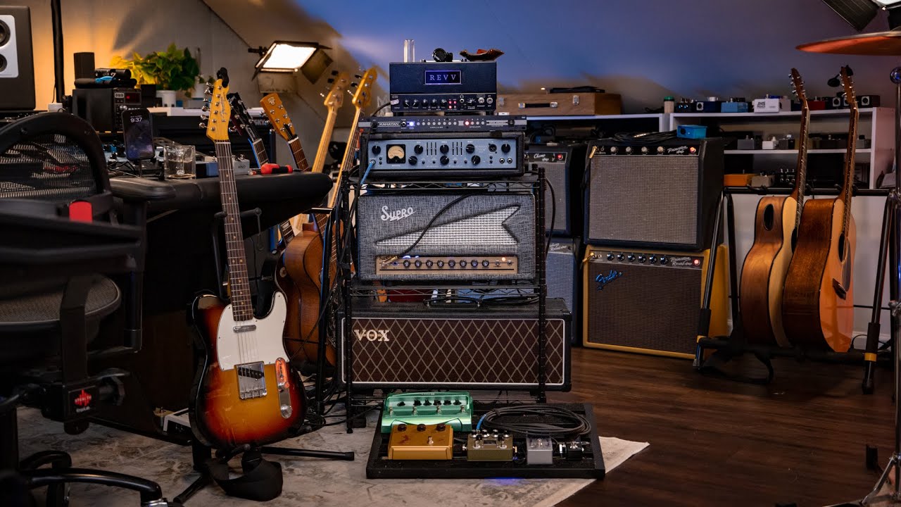 Setting up guitar amps with a switcher for versatile tone control.