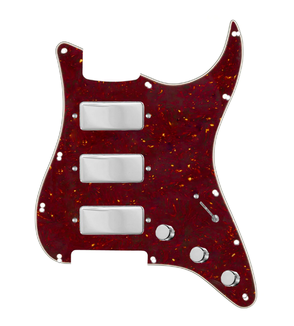 Stadium Triple Mini Humbucker loaded pickguard combining vintage mini-humbucker pickups with a modern Stratocaster pickguard design.