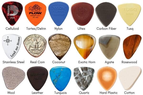 Guide to guitar pick materials and thicknesses for better playing experience.