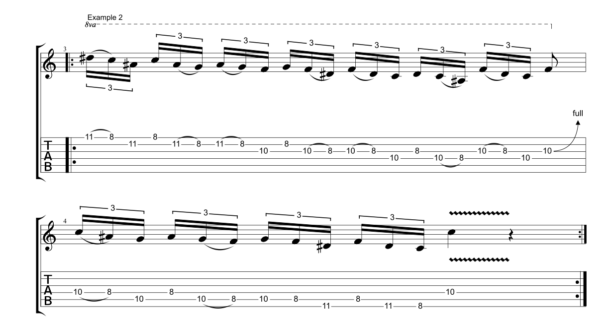 Descending minor pentatonic lick inspired by Jimmy Page