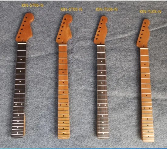 22 Fret Roasted Maple Flat Oval Replacement Tl Guitar Neck representing various neck shapes that might cater to players with different hand sizes.